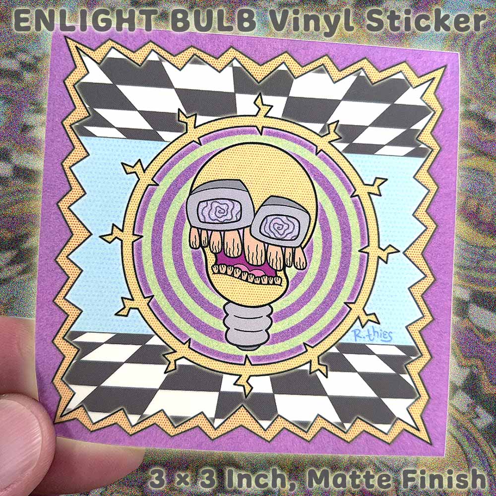 Enlight Bulb vinyl sticker order page, opens in a new window