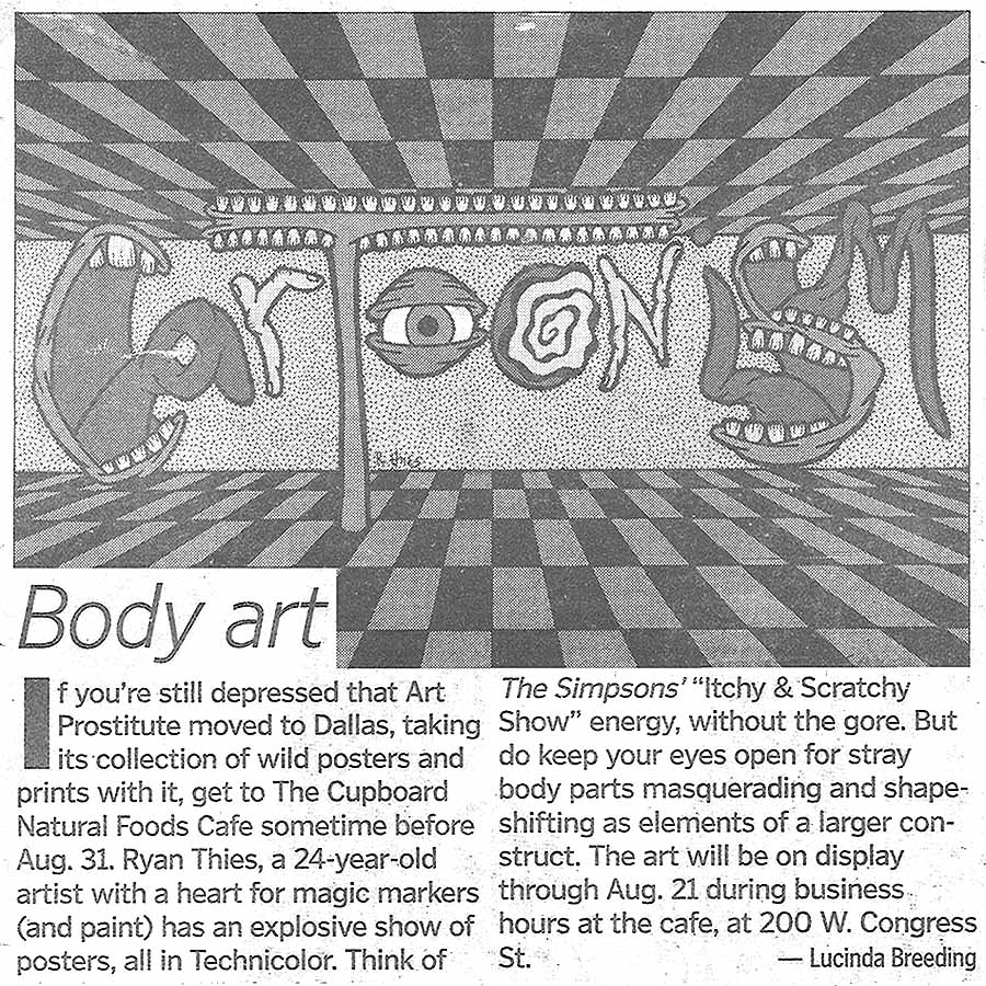 Newspaper clipping: 'Body Art', The Denton Time, August 17th, 2006